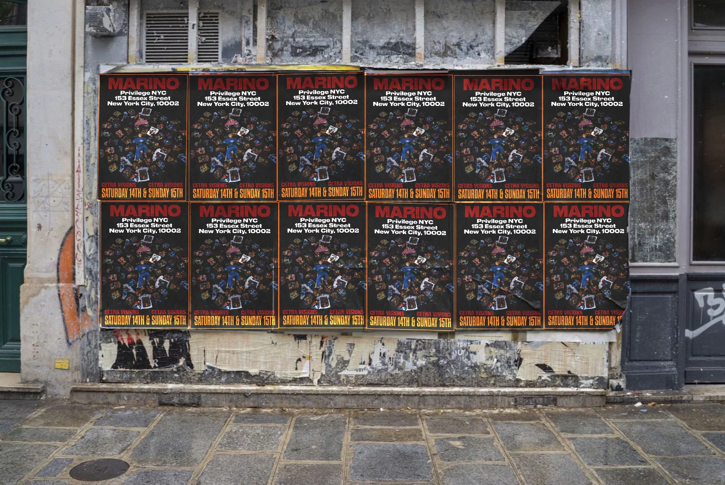 Wheatpasting Vancouver - wild posting campaign installation for Marino at Privilege nightclub