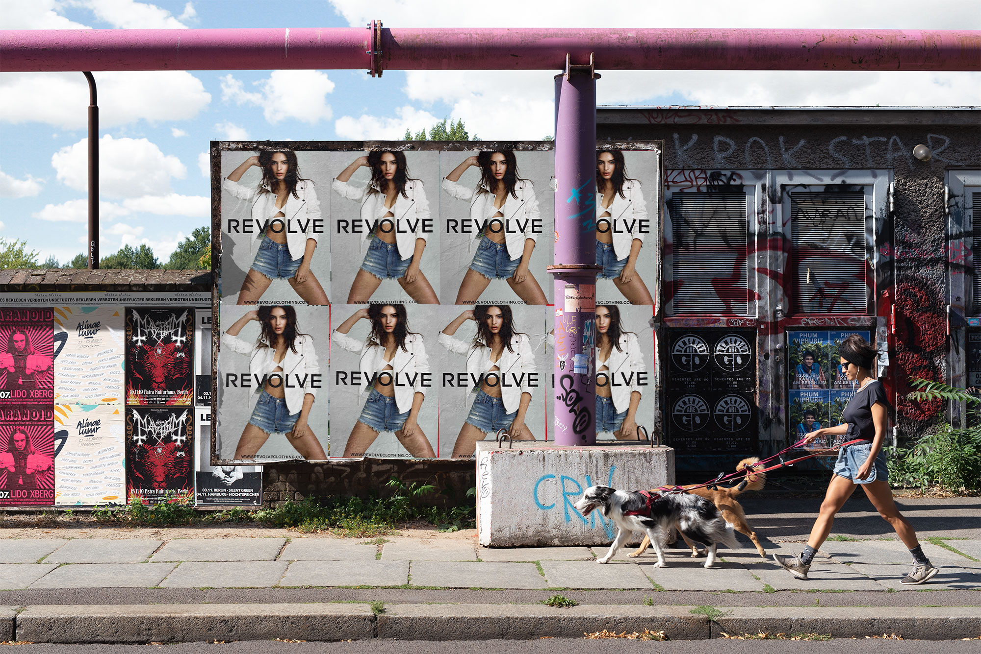 Wheatpasting Vancouver - wild posting campaign installation for Revolve