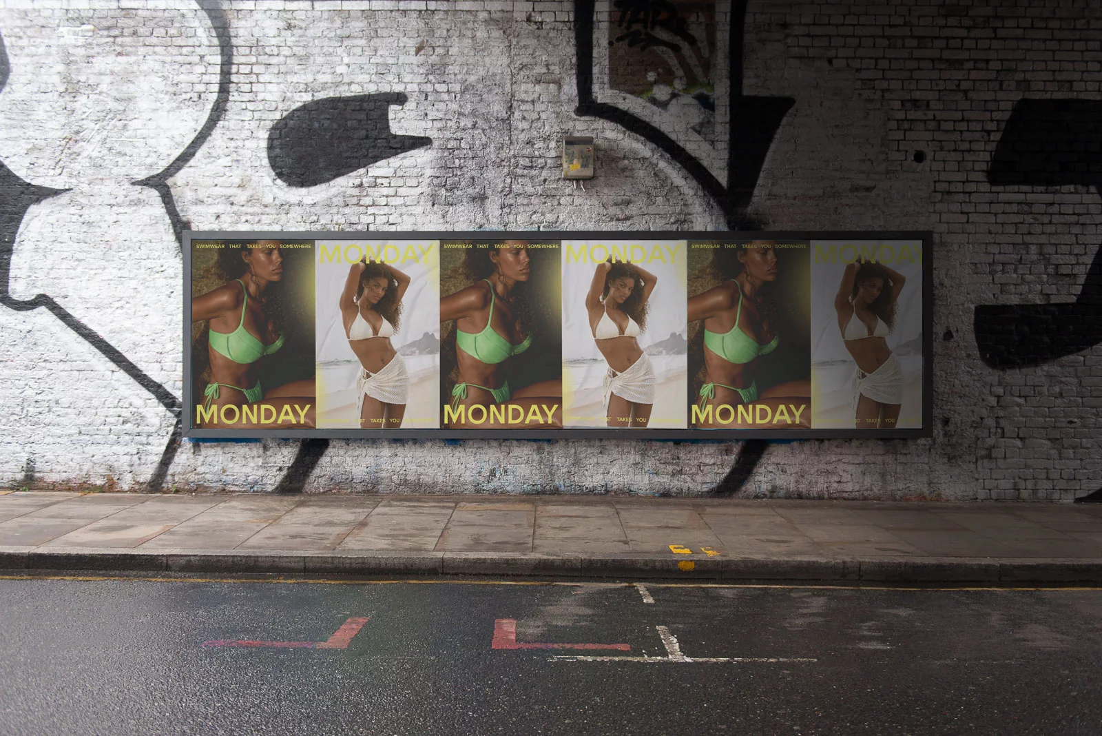 Wheatpasting Vancouver - wild posting campaign for Monday Swimwear