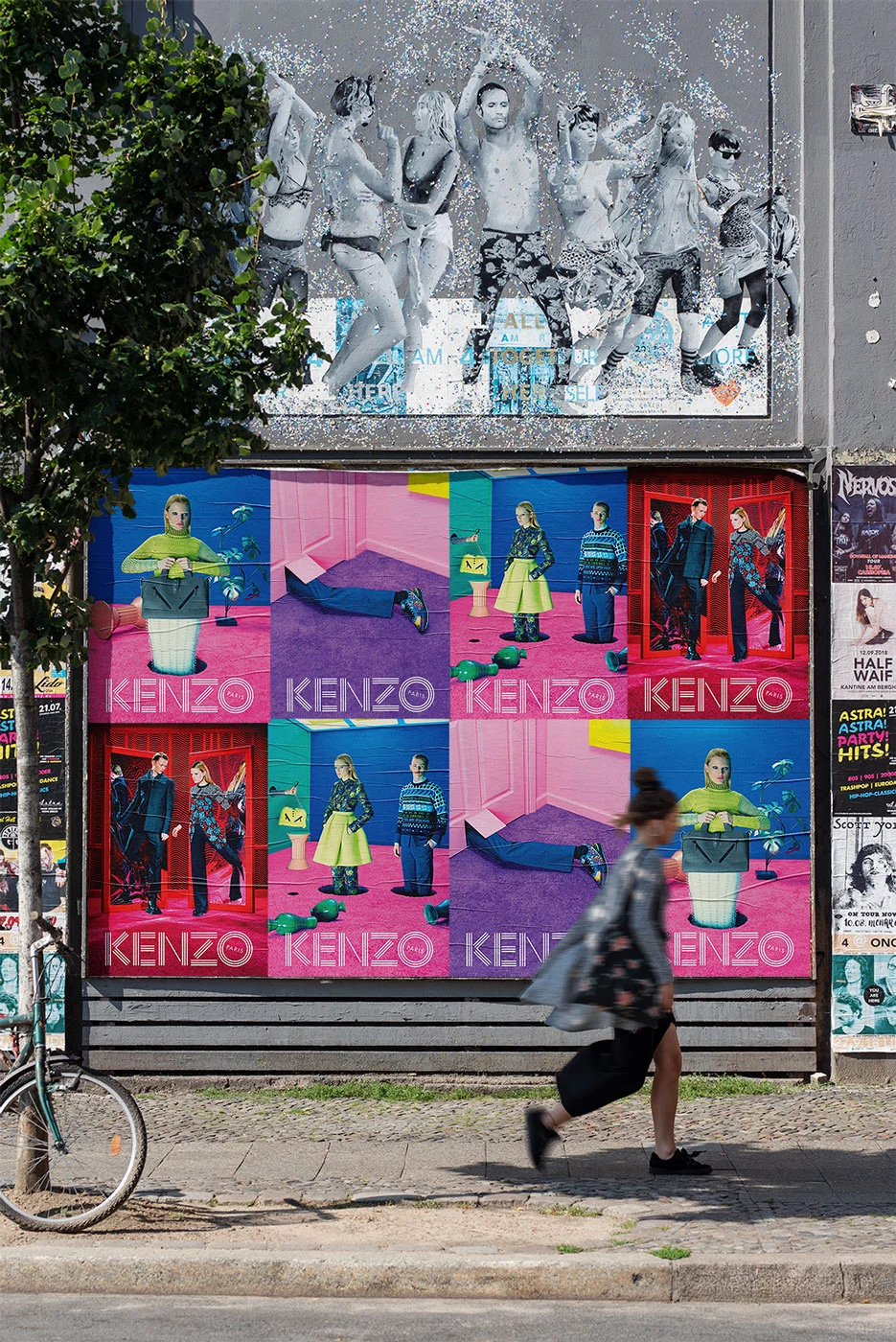 Wheatpasting Vancouver - wild posting street takeover for Kenzo