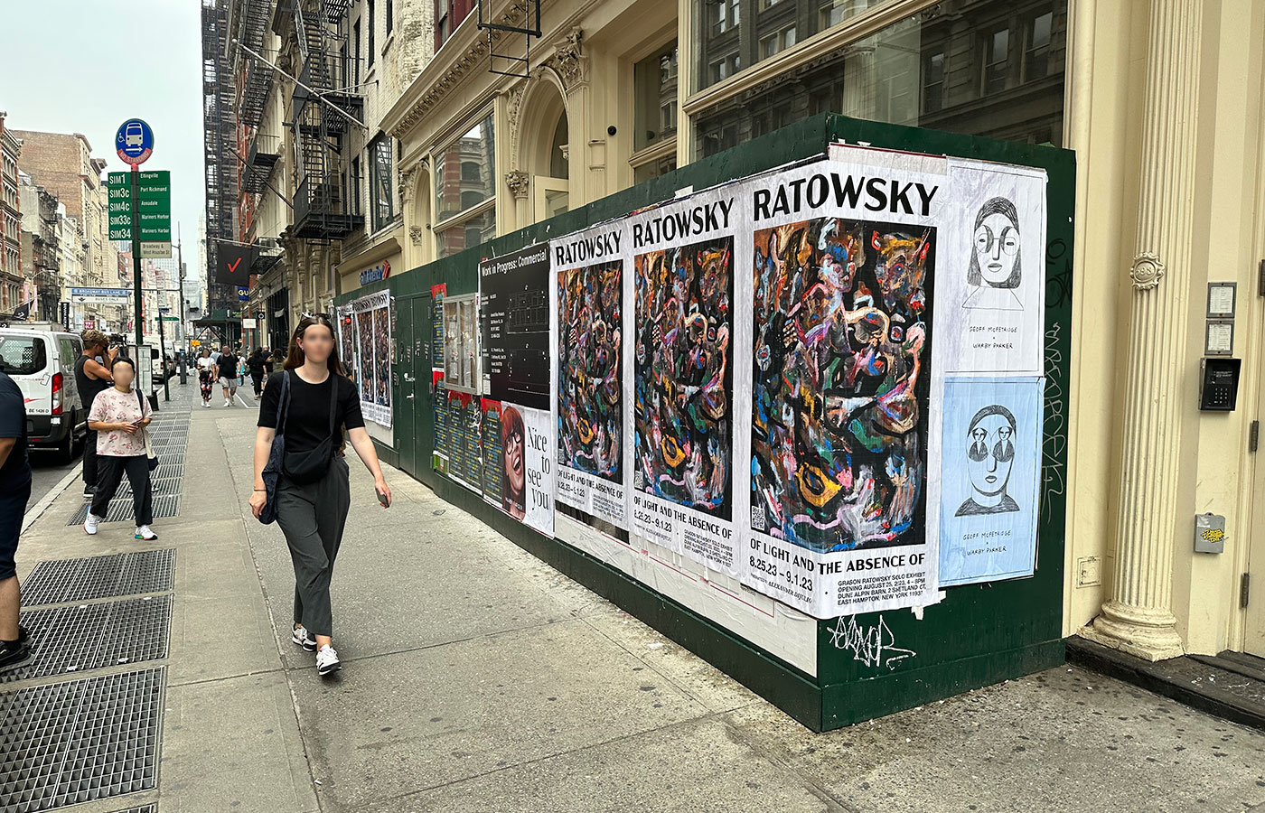 Wild posting Vancouver - street poster campaign for Grason Ratowsky exhibition